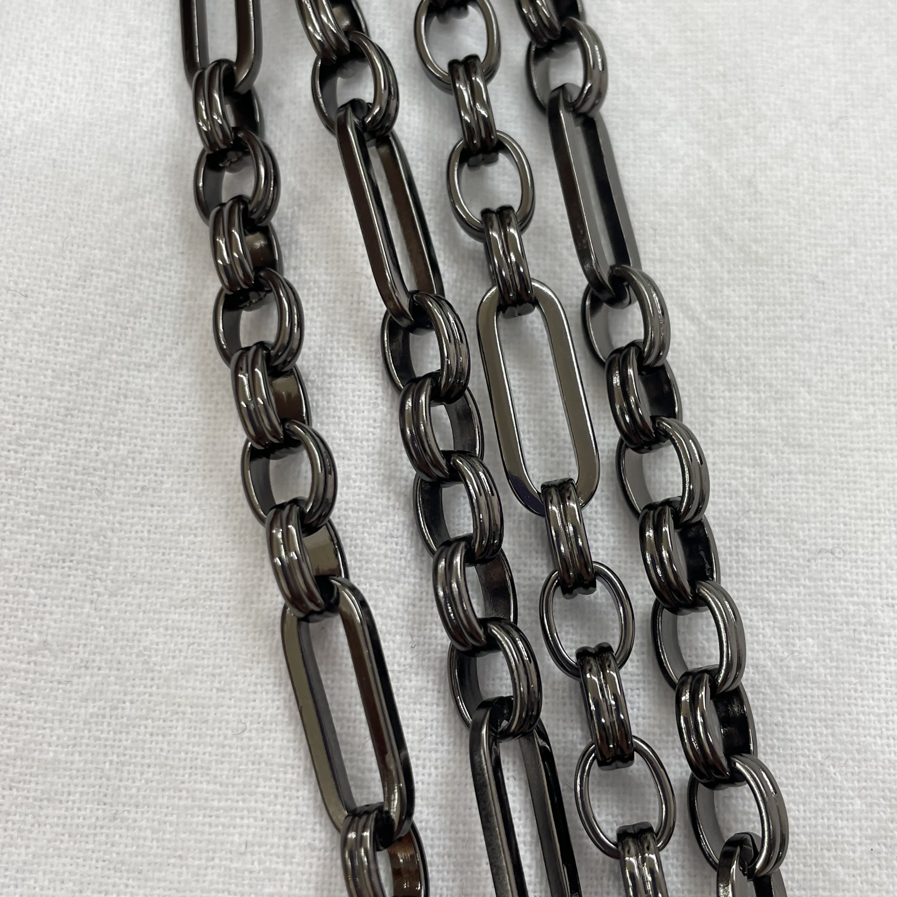 H7【光面环扣链条50cm】铜镀枪黑Diy高保色配饰配件粗链条可开口
