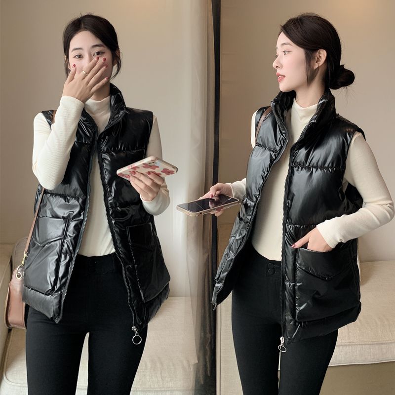 孕妇棉马甲女2023新款宽松百搭黑白外穿坎肩马甲潮妈保暖背心外套
