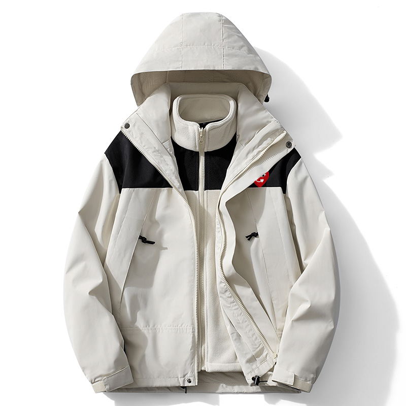 三合一可拆卸加绒内胆登山服防风防水情侣款户外运动
