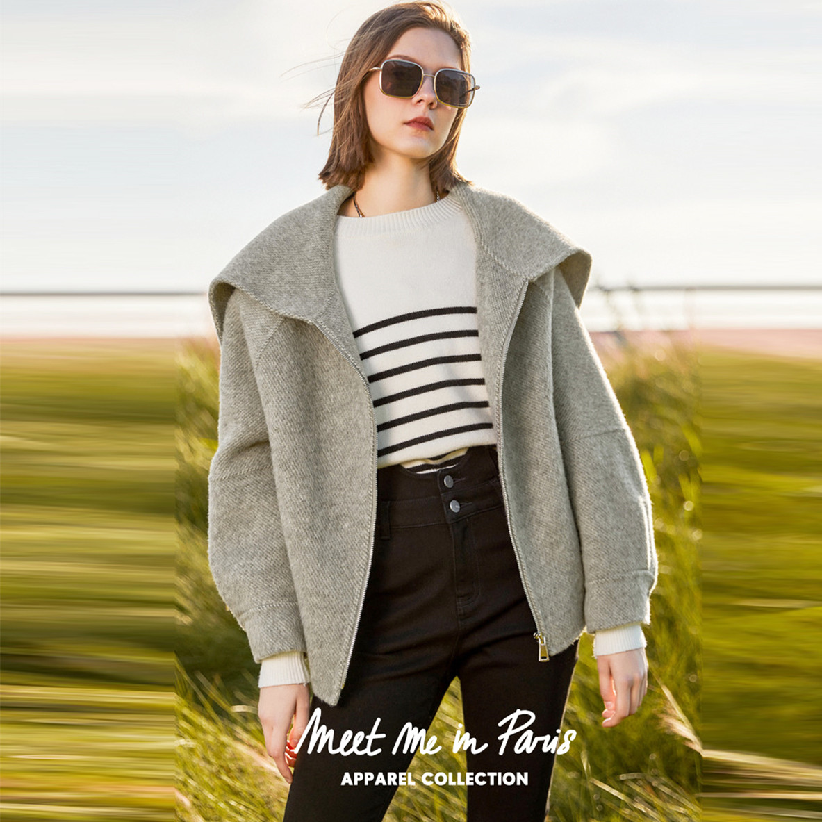 毛呢短外套欧货复古女2023冬季新款设计感小众气质高端大衣女士