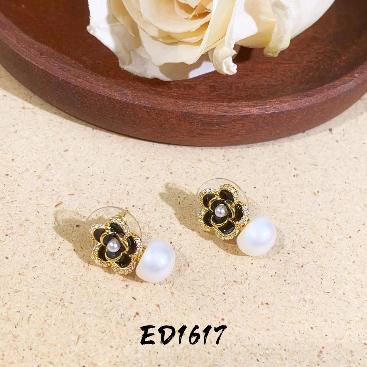 铜合金仿珍珠耳饰 【玫瑰小姐】百搭耳环ed1617