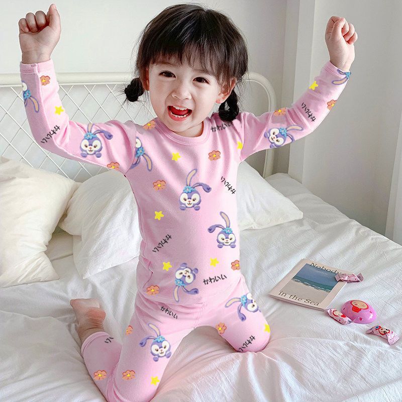 儿童内衣套装春秋女童秋衣秋裤保暖宝宝线衣线裤空调服两件套睡11