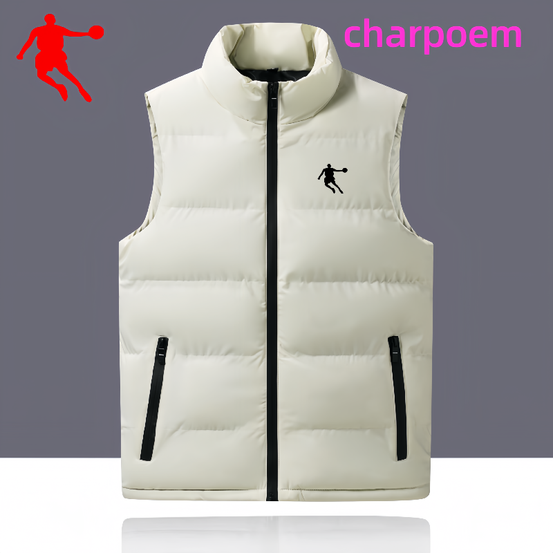 乔丹格兰秋冬保暖坎肩马甲背心加绒棉服外套防风舒适立领棉衣防寒
