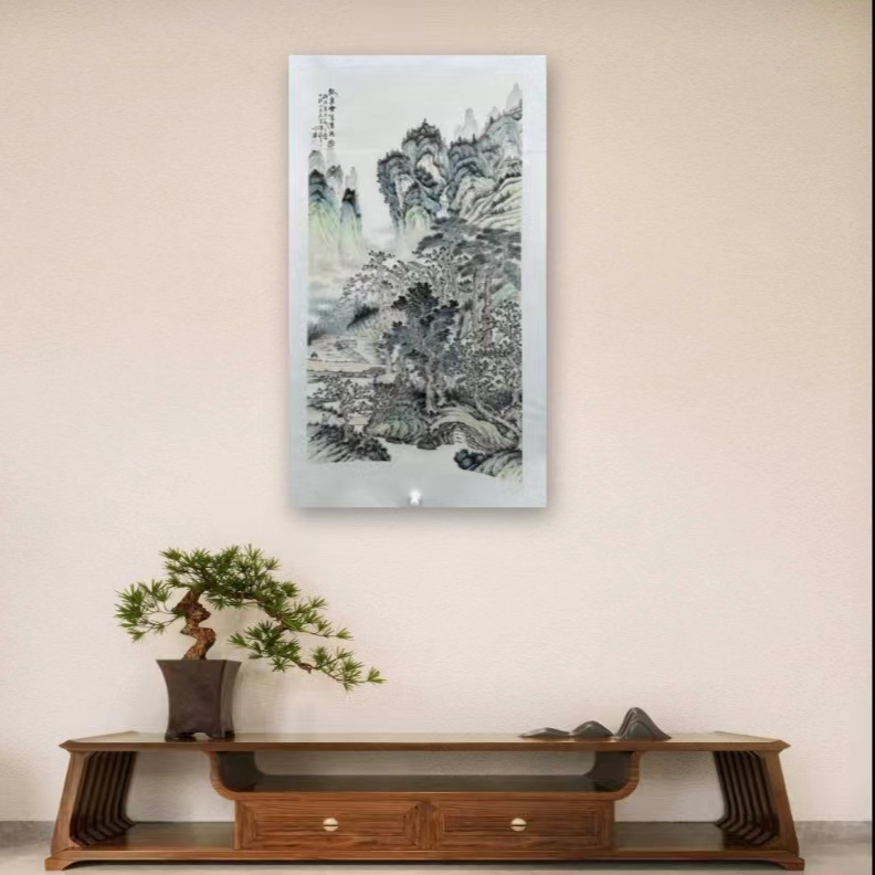 李川浦-5-0-手绘国画-云深听泉图-四尺-客厅办公室挂画