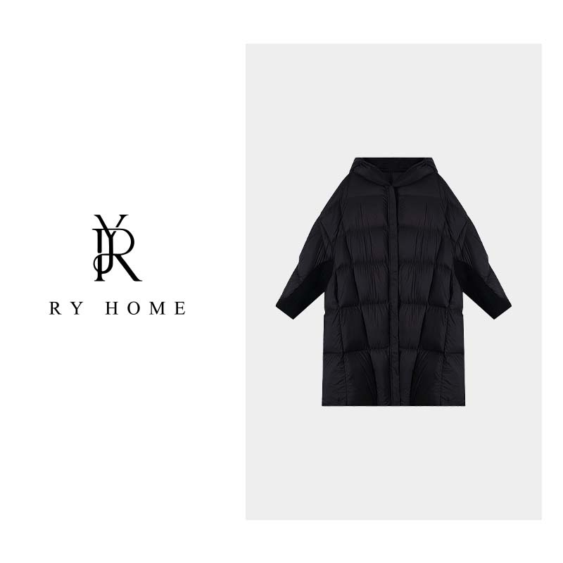 【容雨RYHOME】时尚休闲百搭修身立领长款鹅绒服YF1127