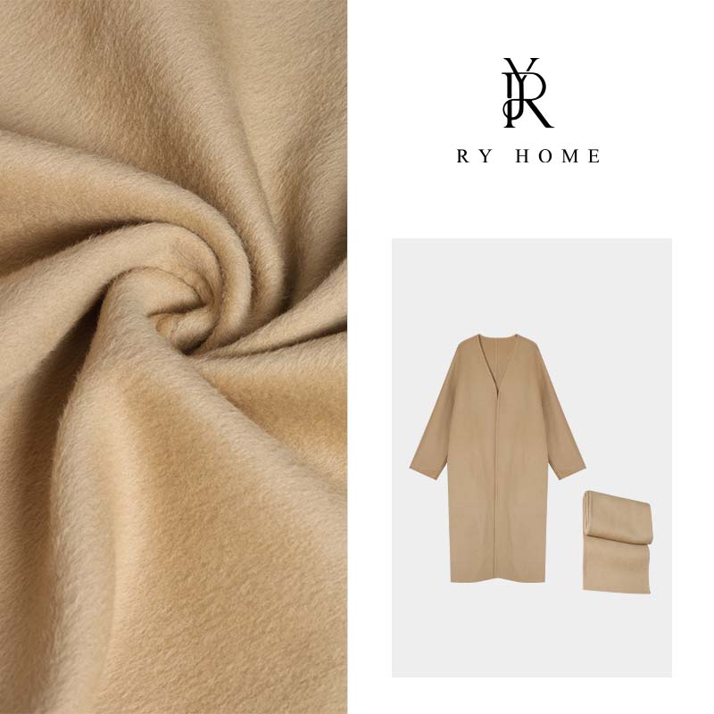 【容雨RYHOME】100%＋自由风带围脖双面呢大衣W1666