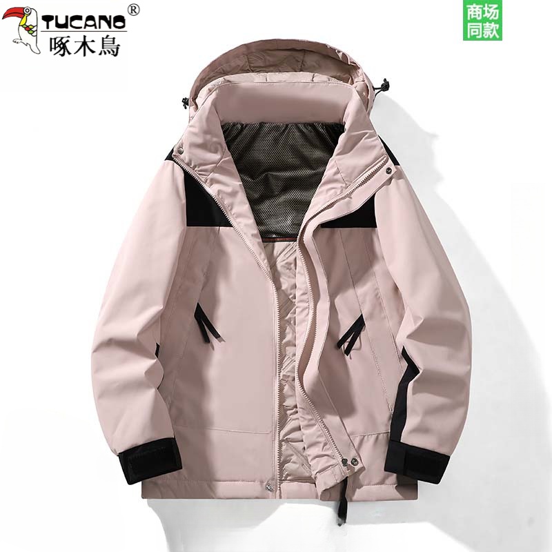 情侣登山防水TUCANO/啄木鸟潮牌户外冲锋衣男女款冬季工装外套