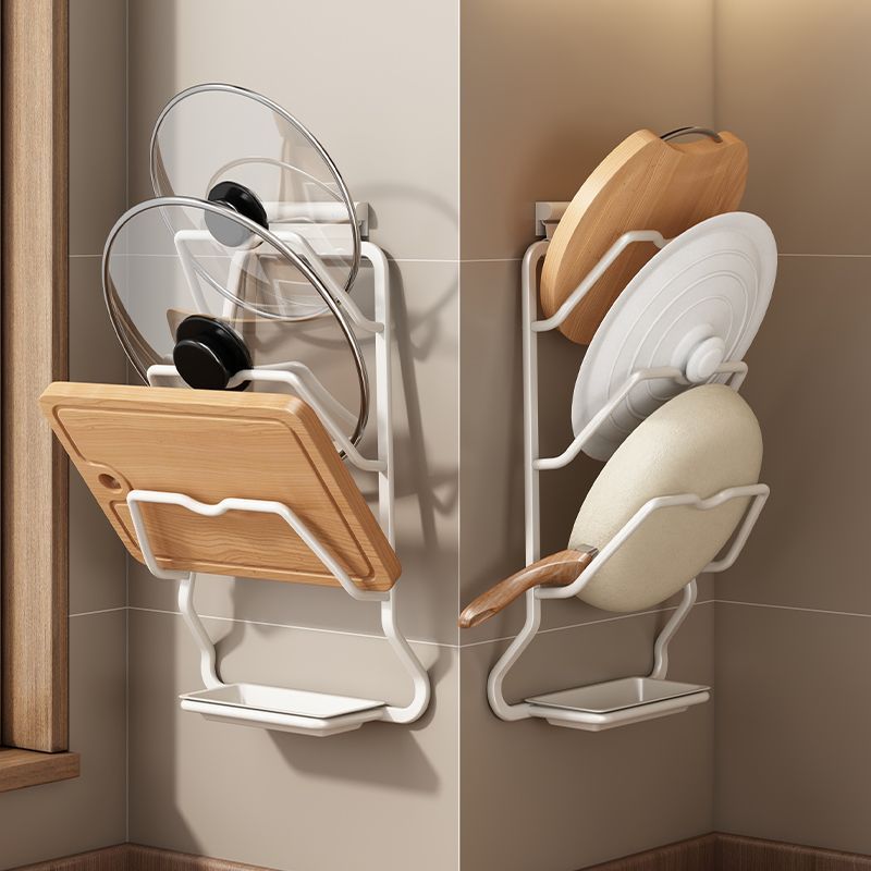 厨房锅盖架子免打孔置物家用放置菜板砧板案板多层沥水收纳壁挂式