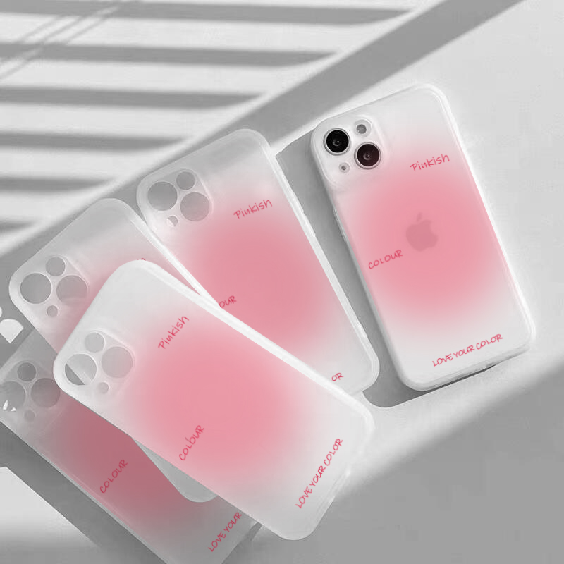 PINK粉亲肤壳适用苹果13/14/15promax手机壳iPhone13pro软壳11/12