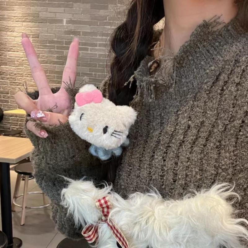 秋冬可爱甜美卡通kitty原创头绳电话线发圈复古卡哇伊发夹发饰