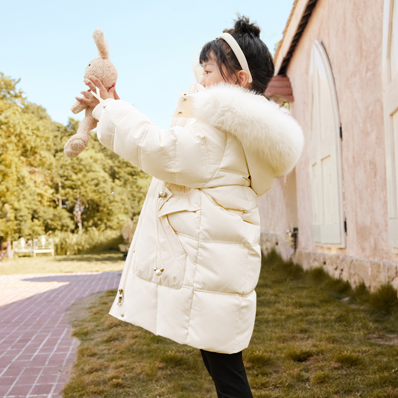 儿童羽绒服女童2023新款洋气中长款中大童冬季女孩加厚保暖外套