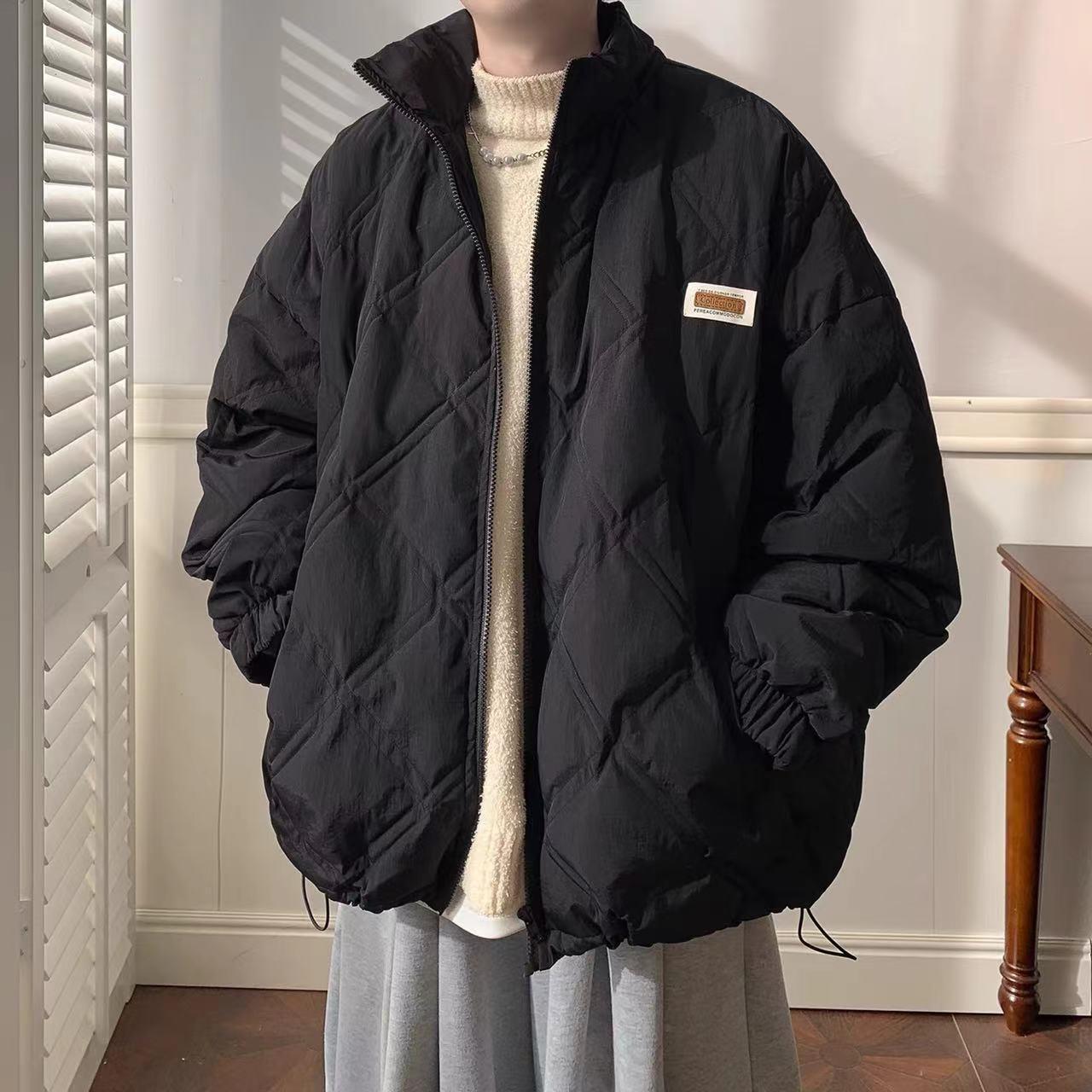 波司登冬季菱形格冬装男士羽绒服大码立领潮流保暖加厚情侣款外套