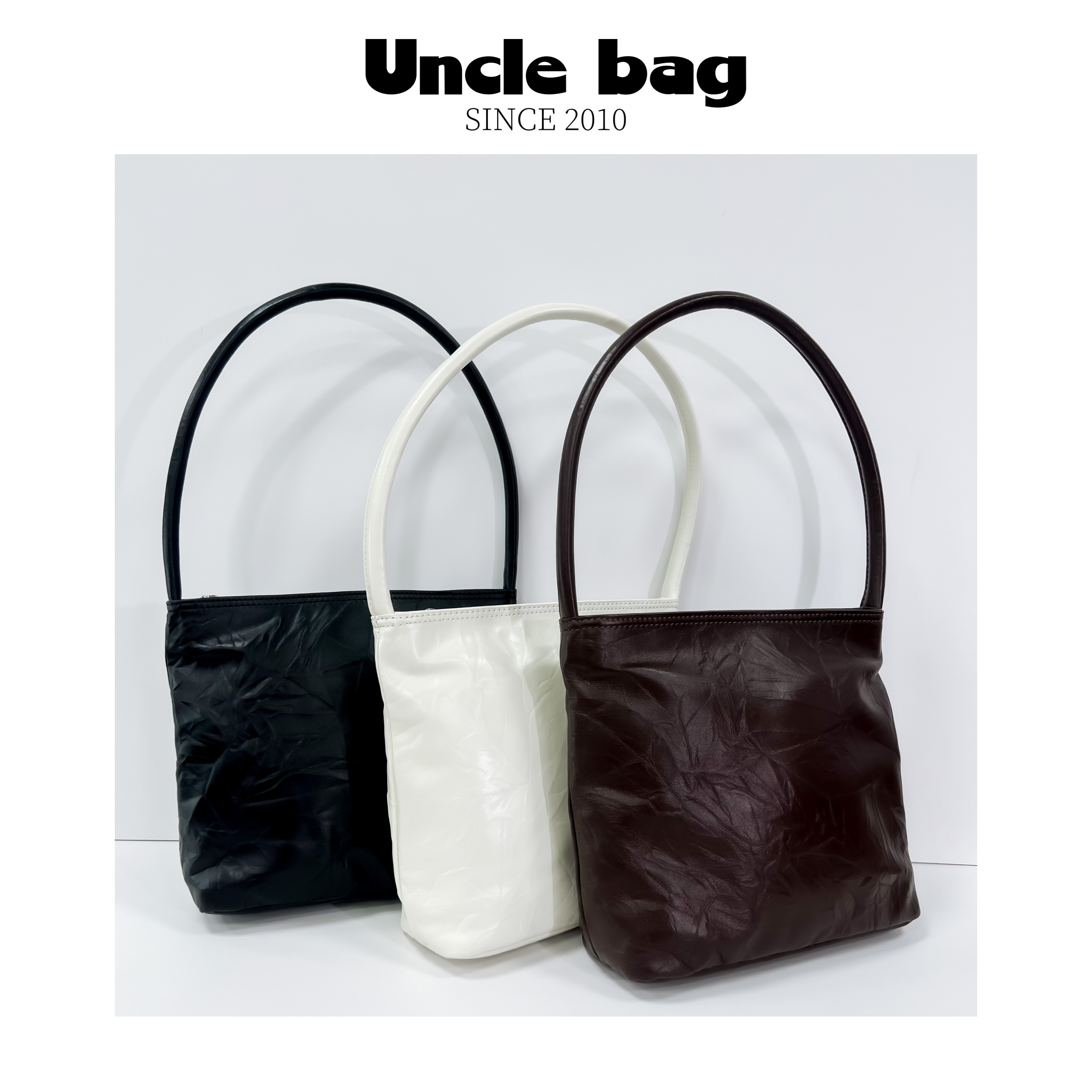 3店-小众极简头层牛皮高级感单肩腋下手抓纹手提包休闲手拎袋