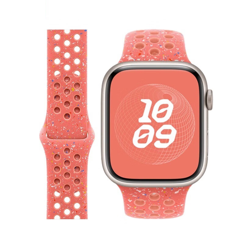 彩点Nike表带适用Apple iWatch苹果S9/8/7/2/1/3/6/Ultra/SE45mm