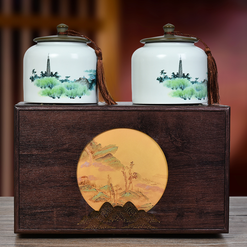 【京东包邮】团圆双陶瓷金骏眉礼盒装250g 送礼佳品z