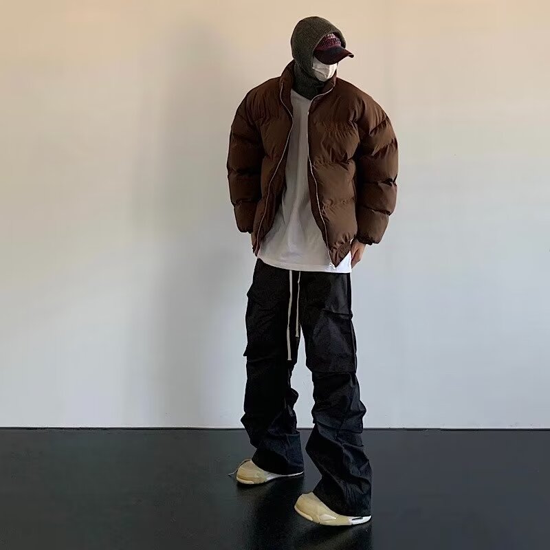 美式复古棉服外套男冬季2023新款宽松面包服潮牌学生百搭加厚棉衣