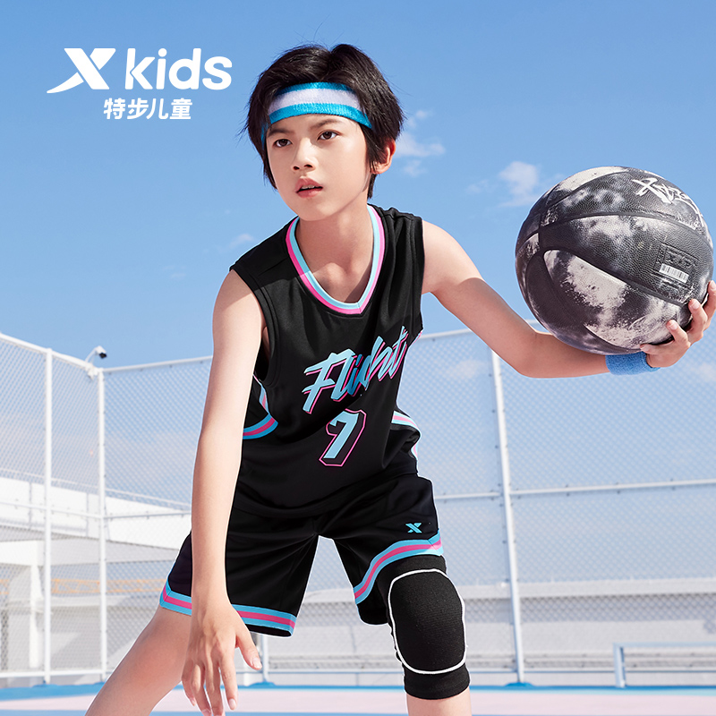 特步儿童夏季冰丝运动套装中大童12-15岁速干男装677225389030
