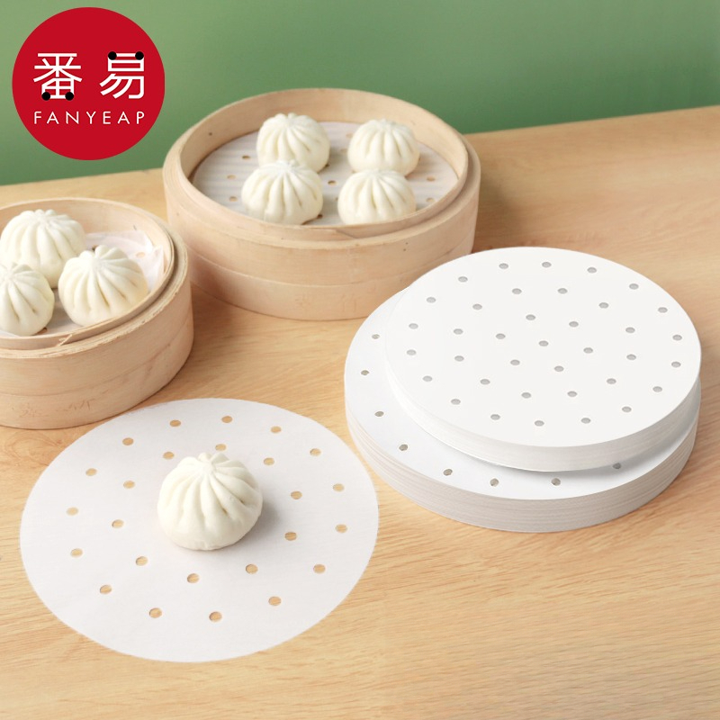 蒸笼纸家用不粘包底笼屉垫纸一次性小笼包油纸圆形蒸馒头包子纸