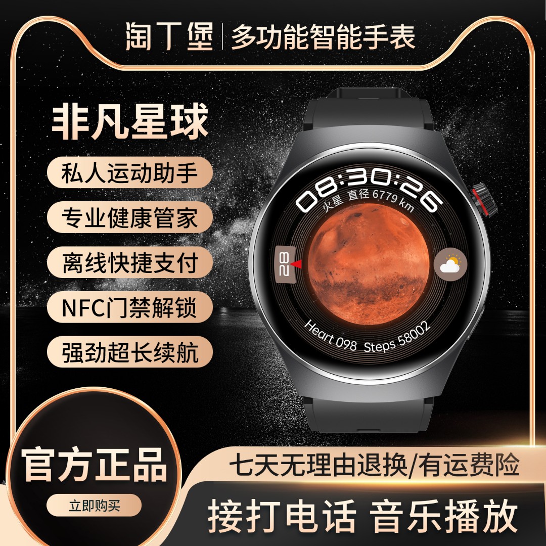 【非凡星球】淘丁堡新款多功能智能手表NFC门禁支付运动健康通话ZYC