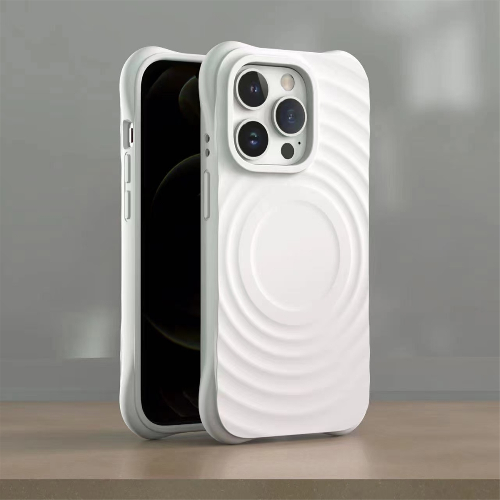 波浪荡漾官方纯液态硅胶适用苹果15pro手机壳iphone14/13磁吸壳套