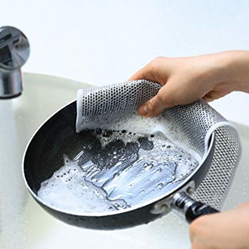 钢丝洗碗布日用清洁布网格不沾油抹布厨房灶台洗碗洗锅清洗布去污