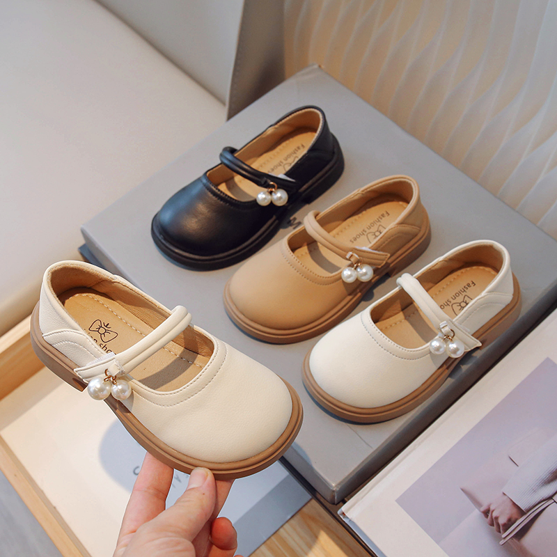小锅锅女童皮鞋2023春秋新款时尚复古风中大童软底玛丽珍单鞋598