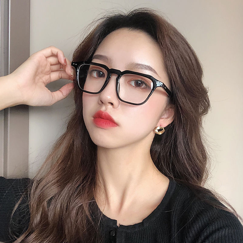 防蓝光眼镜女近视可配有度数网红学生韩系素颜平光镜大框装饰镜框