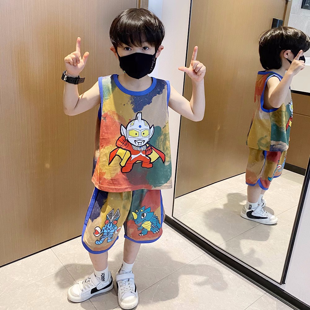奥特曼男童衣服夏装童装儿童短袖痞帅夏款男小童夏季宝宝夏天套装