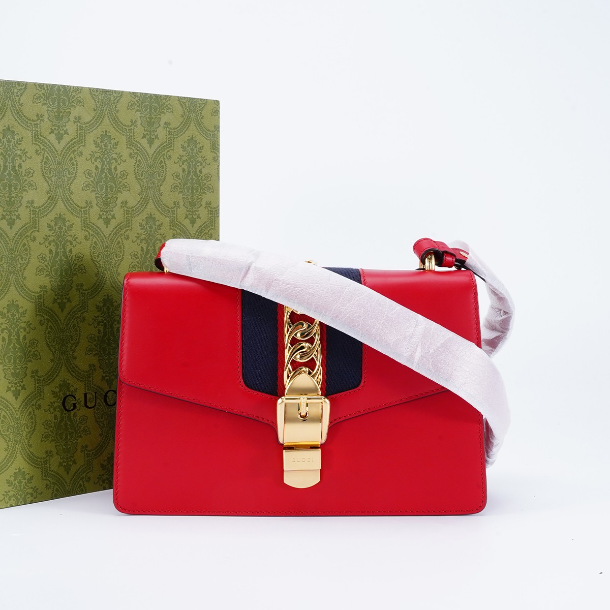 99新  GUCCI/塞尔维亚包中号红色/BG22003864