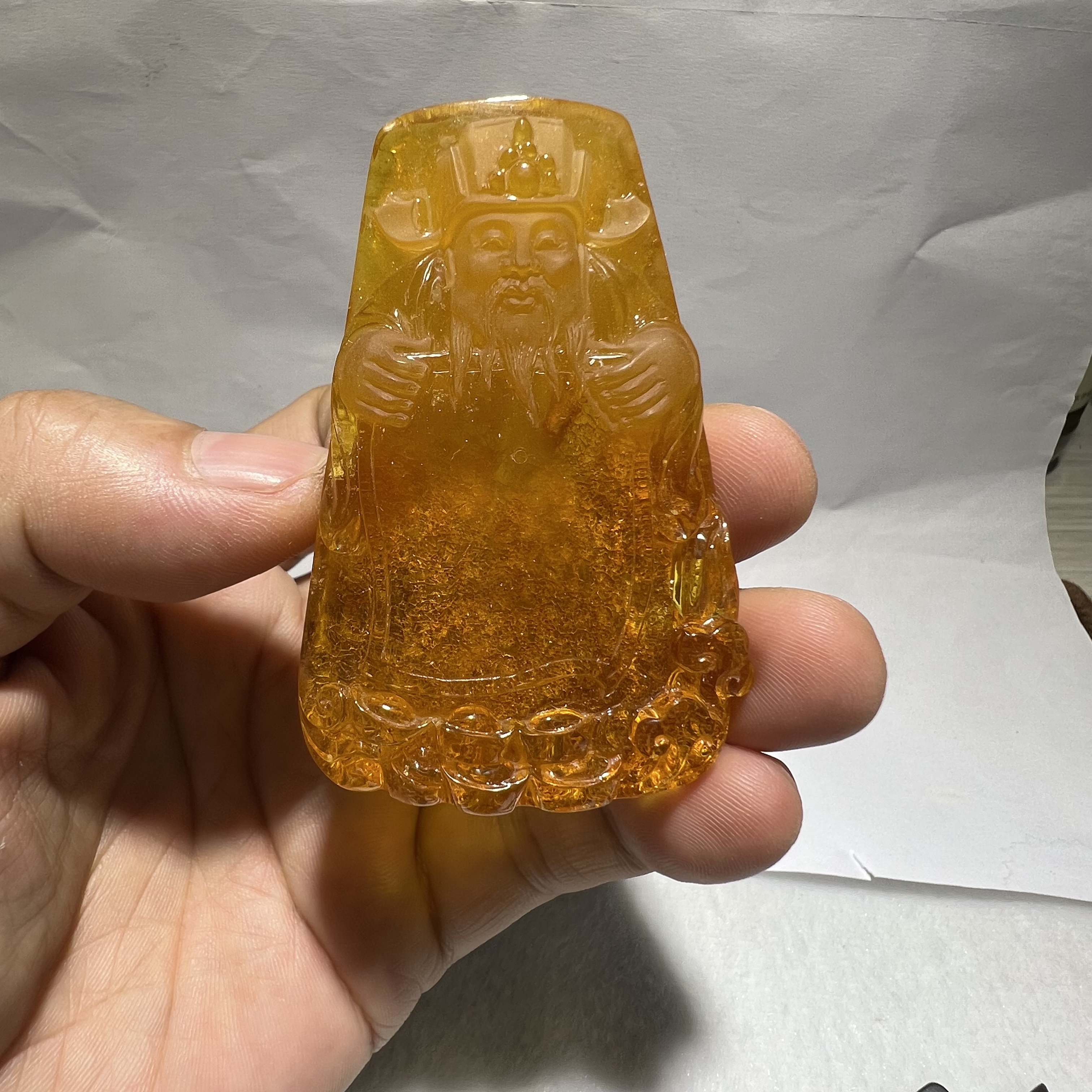 财神貔貅招财女神同款琥珀蜜蜡吊坠挂件女款镶嵌巧雕大气时尚俏色