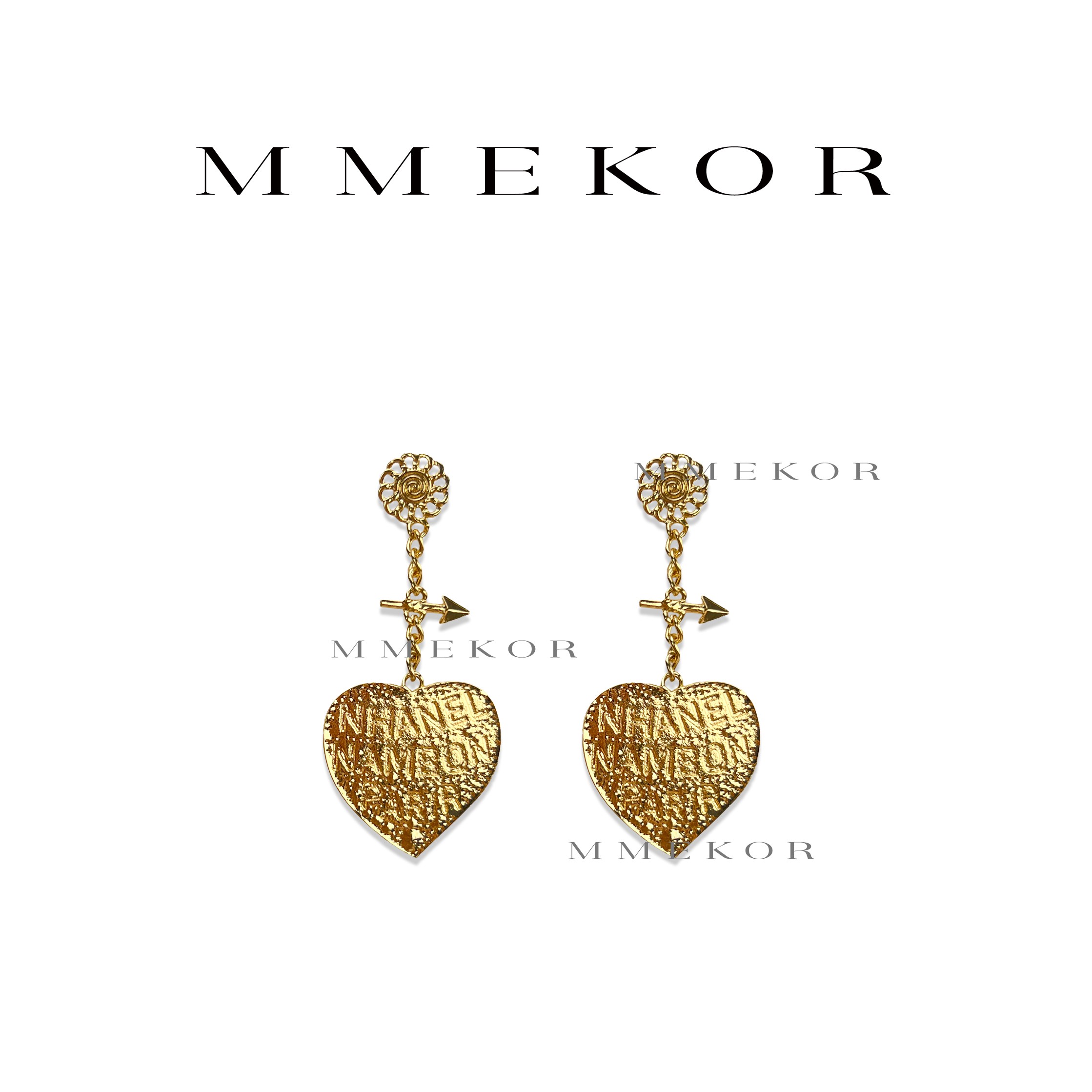合金耳饰  MMEKOR   吊坠爱心耳环 24350