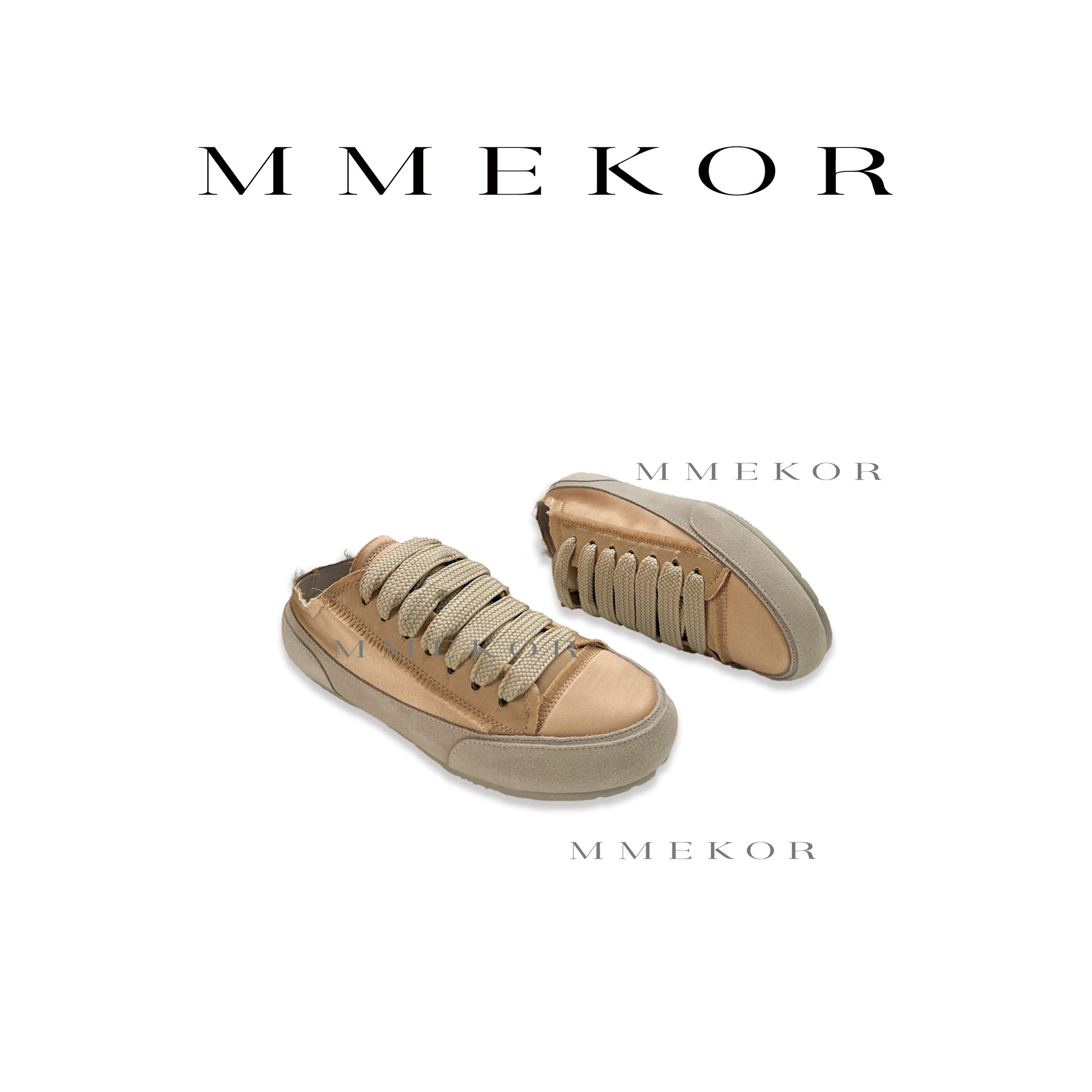 MMEKOR  西雅风半拖绸缎平底鞋  24634