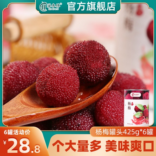 杨梅罐头2/6罐整箱新鲜糖水午后水果罐头商用批发水果捞烘培零食