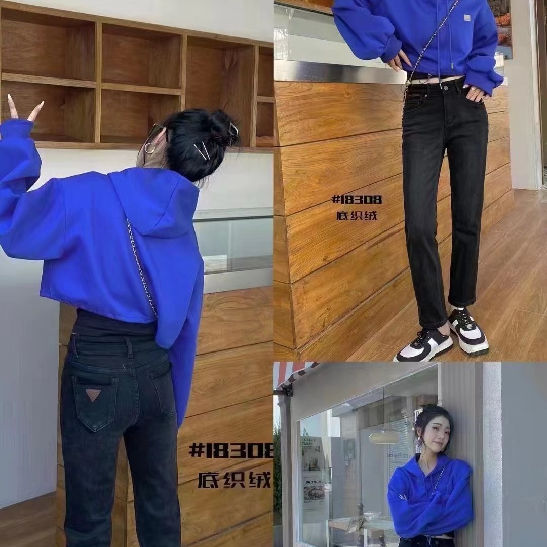 【锦衣 2023秋冬新款】李18309（18308）加绒牛仔烟管裤