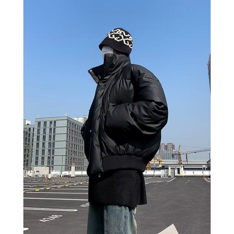 2023冬季韩版立领宽松短款棉衣男高街潮牌显瘦加厚棉服保暖面包服