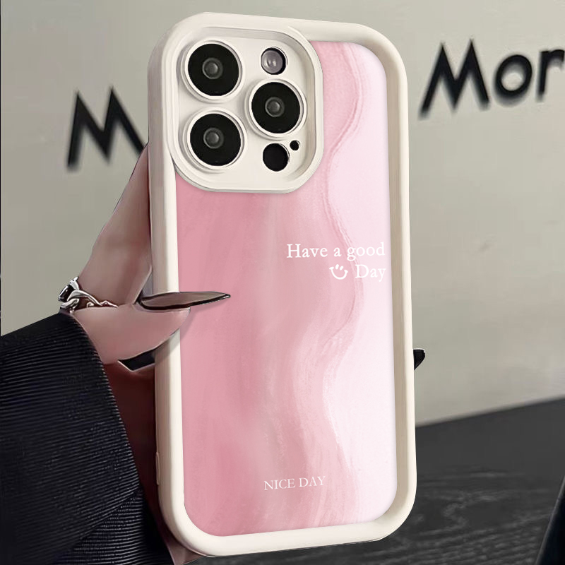 ins渐变流沙粉苹果15promax手机壳iPhone14/13女款12简约11小众xr