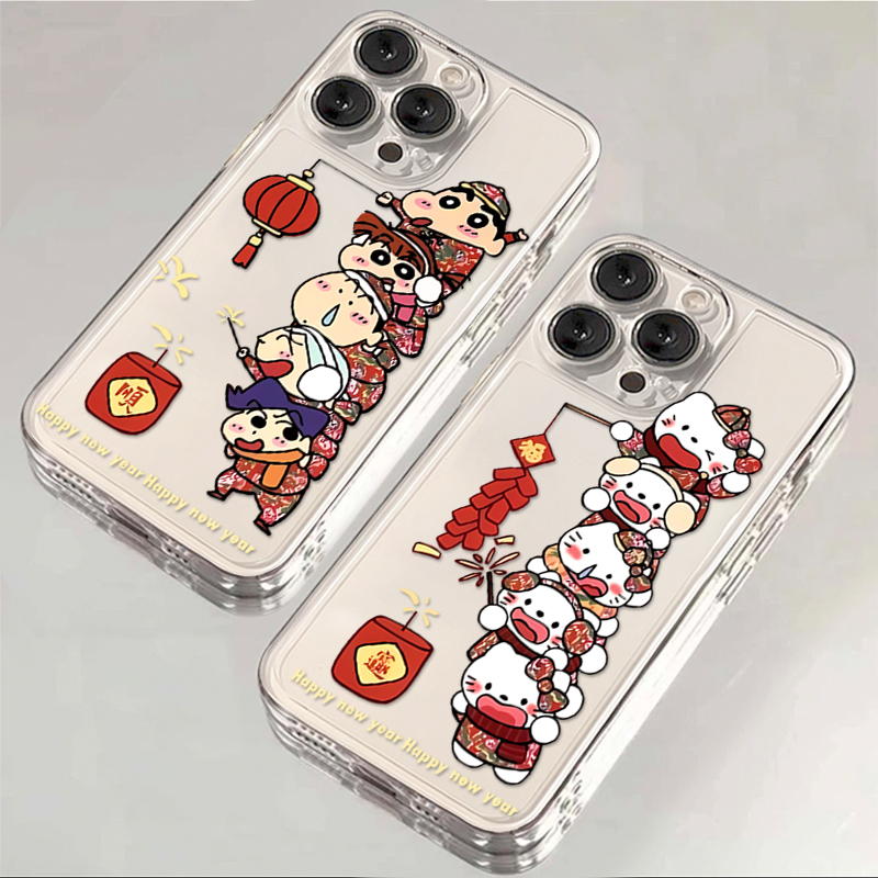新春KT猫小新iPhone15/14手机壳13卡通12/11苹果OPPO华为VIVO小米