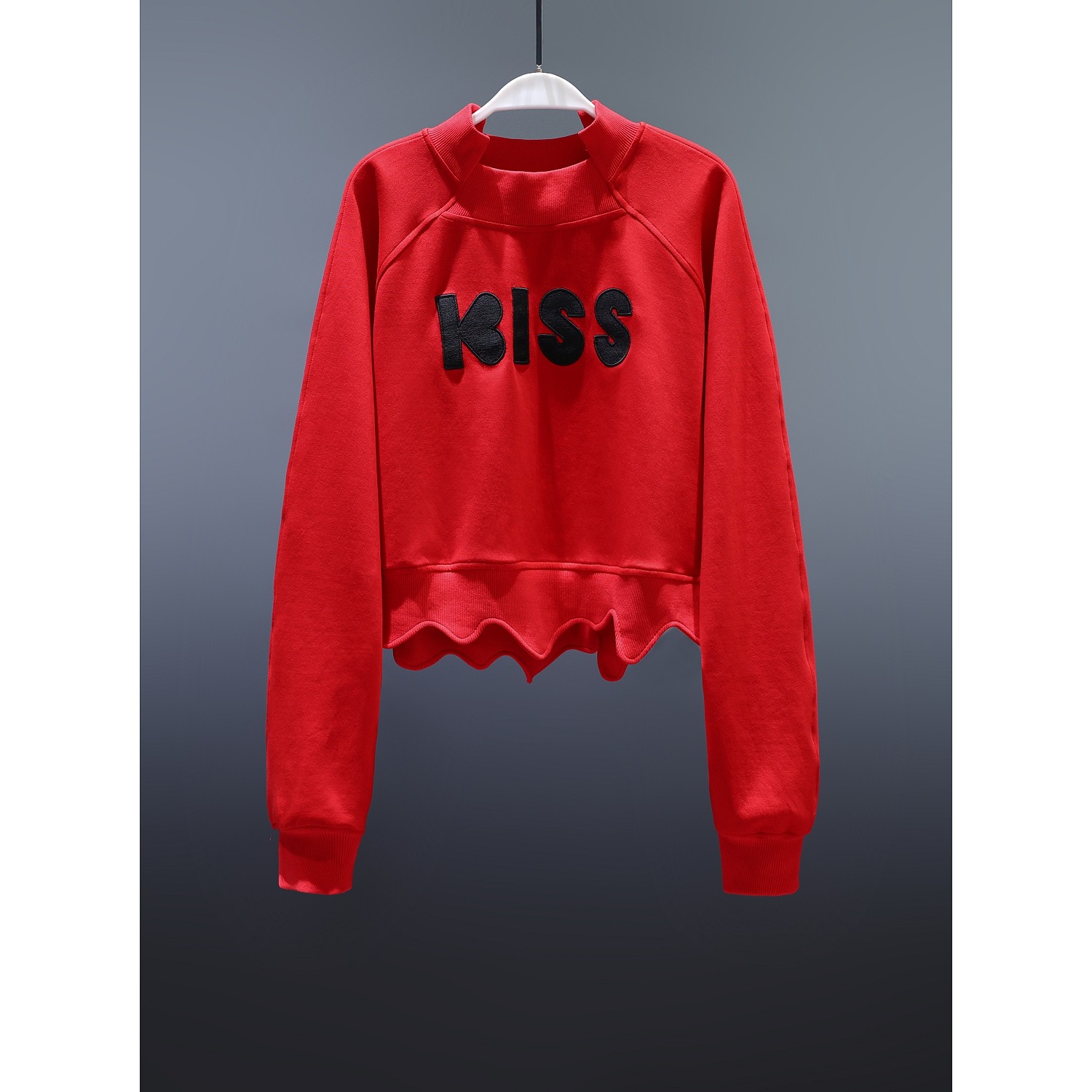 【LIANG哥定制】春季欧货设计感新品不规则下摆洋气时尚卫衣1602