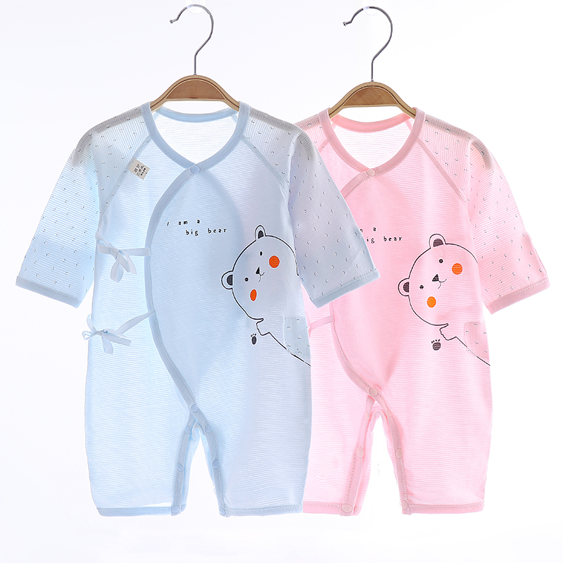（新生儿）适乐 夏季薄款条纹蝴蝶衣空调服
