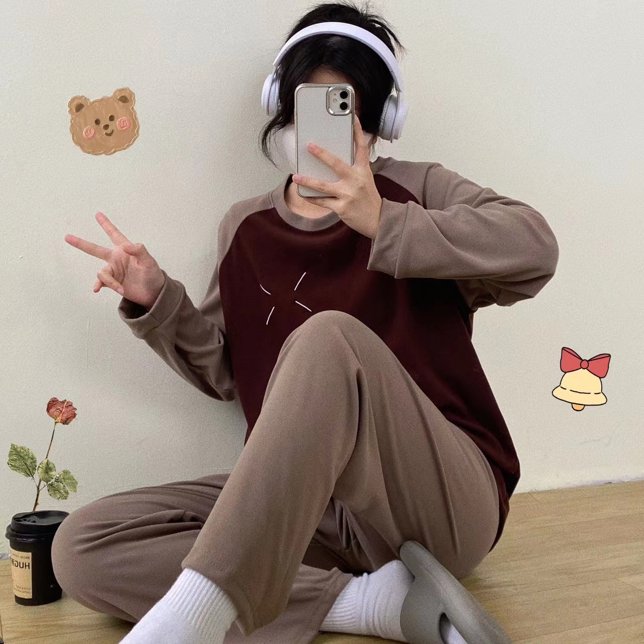 9226号心仪美拉德插肩袖家居套装（预）