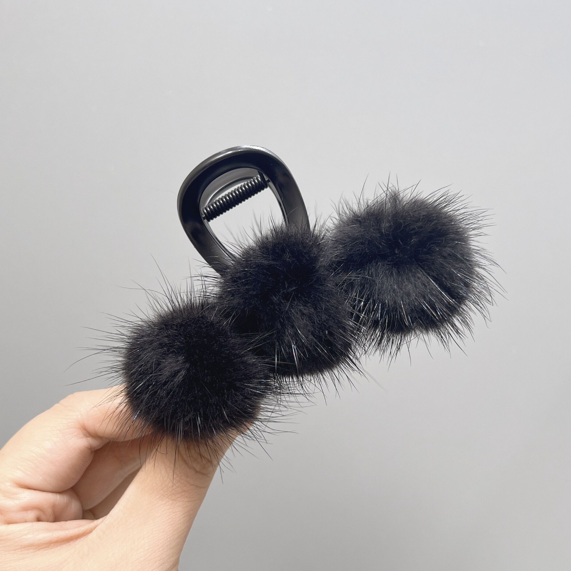 BAOSHATI/宝莎缇F-612秋冬毛绒绒中号抓夹