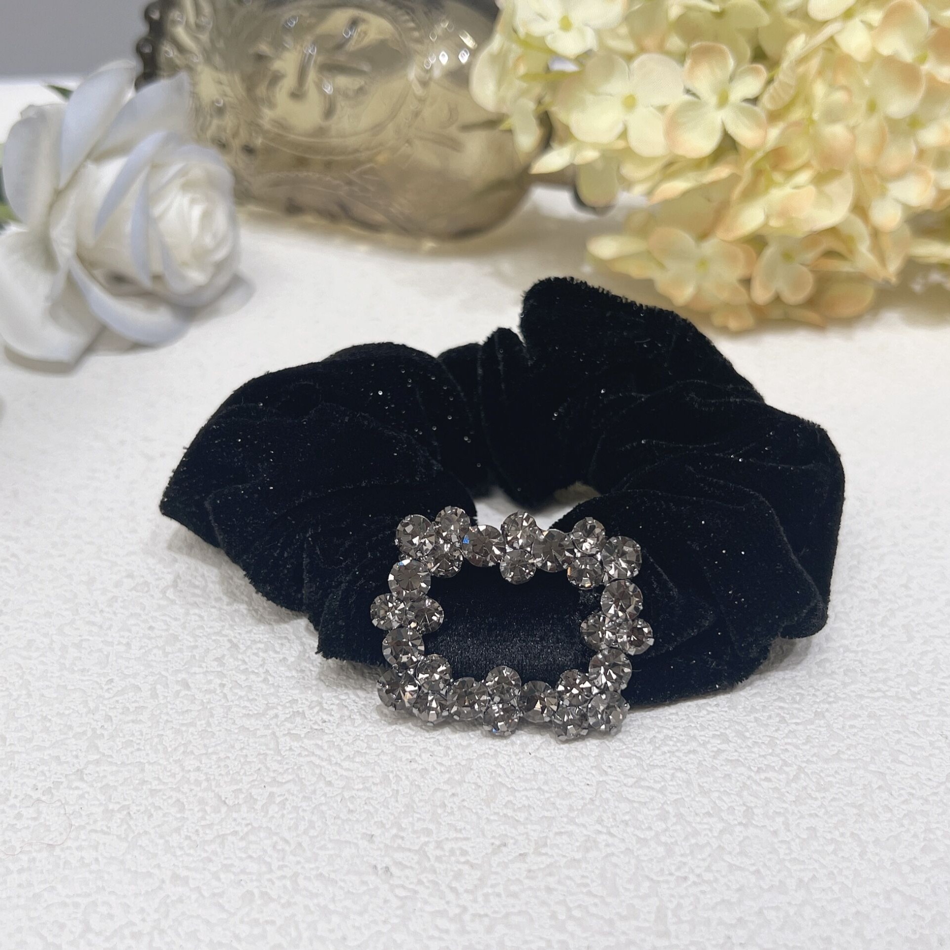 F-342秋冬时尚轻奢满天星丝绒大肠圈