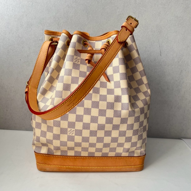 95新 LouisVuitton/路易威登 棋盘格抽绳大水桶单肩包 13200