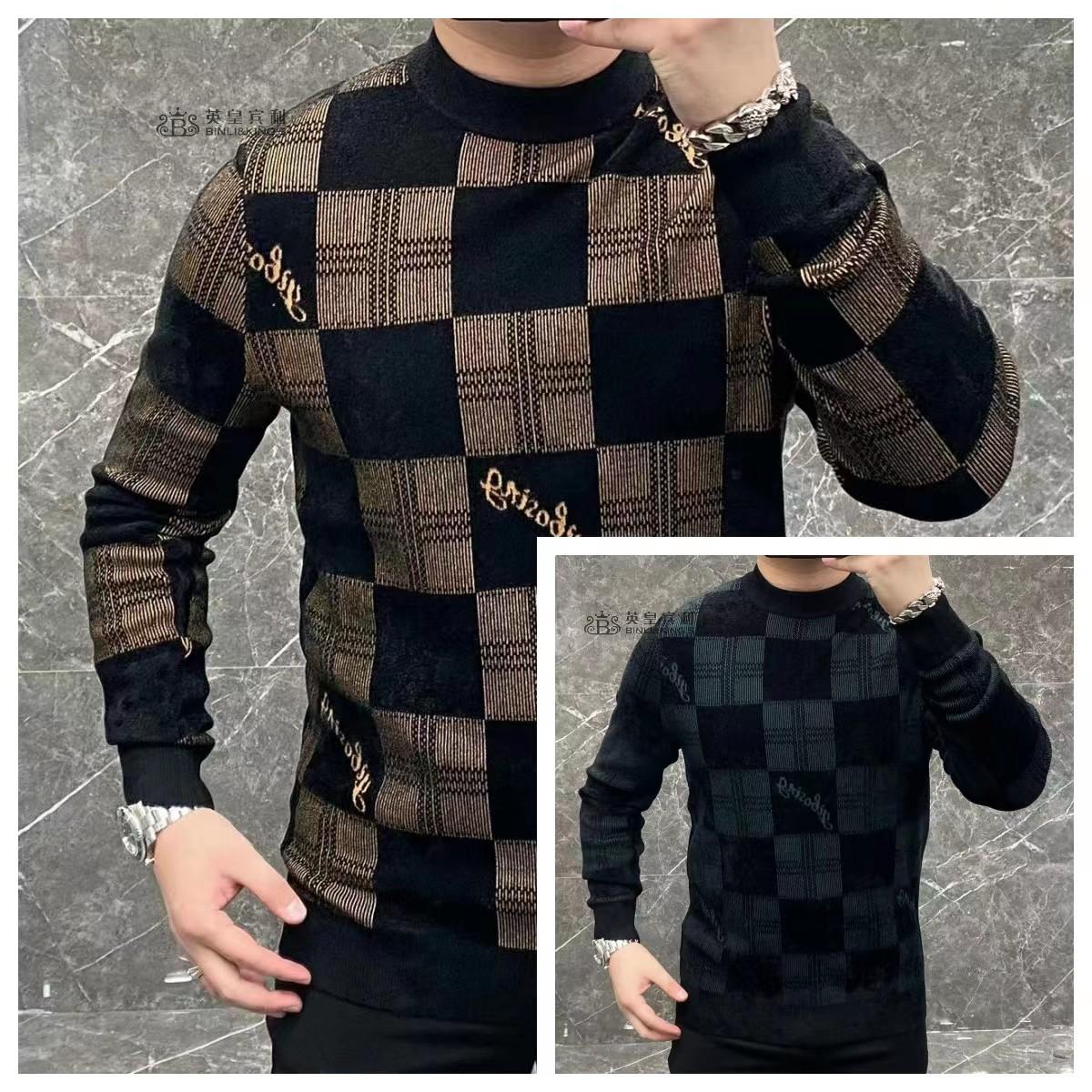 2023男士冬季新款时尚修身百搭男装毛衣加厚针织长袖毛衫8016