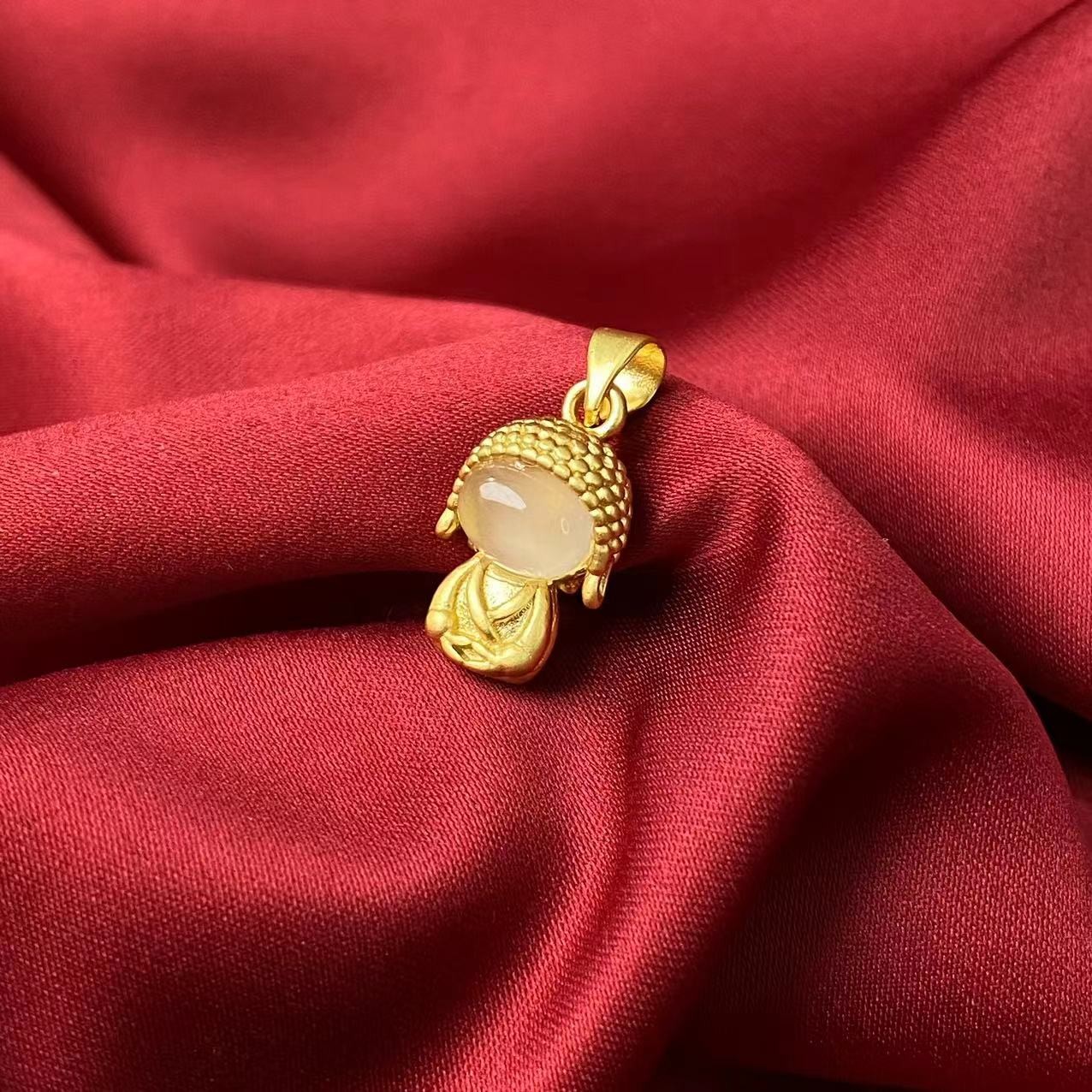 【金姐专属】天然珠宝荔枝冻弥勒宝宝佛吊坠Y881（赠链） 赠包装