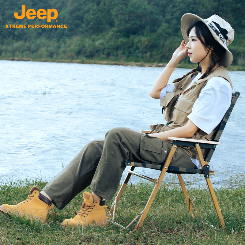 JEEP/吉普户外折叠椅克米特椅便携露营靠背折叠椅子钓鱼凳沙滩椅
