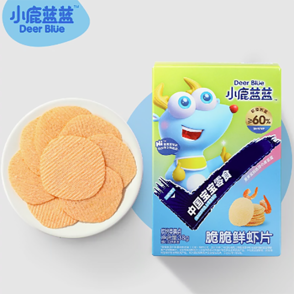小/鹿/蓝/蓝/鲜虾片65%虾肉含量健康8小袋独立分装即食美味健康
