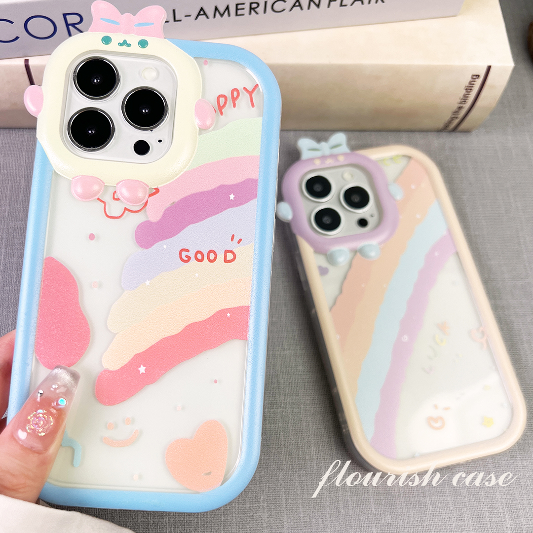 【苹果/华为/OPPO/VIVO/小米/荣耀】小怪兽彩虹少女ins透明手机壳