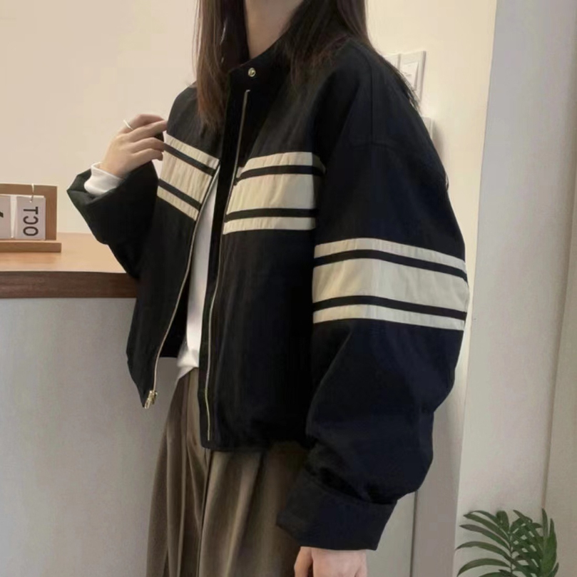 【粉丝专享】6726撞色拼接宽松显瘦短款棉服外套2023冬季新款女棒