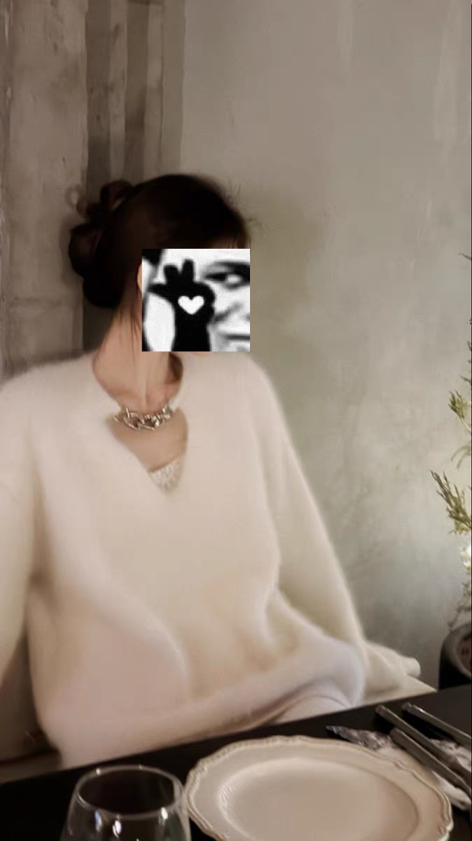 冬日毛绒软糯蓬松可卸链条V领宽松落肩毛衣女慵懒风上衣